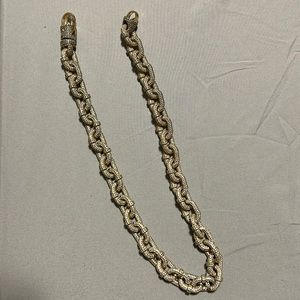 TOPGRILLZ 17mm Miami Cuban Chain Necklace With Iced Out Carabiner Clip Chain